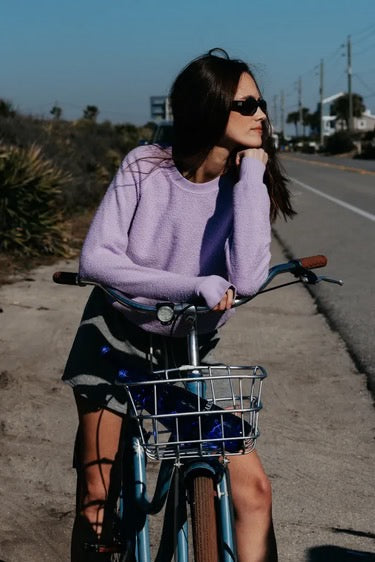 Perfect White Tee - Women - Ultra Violet Ziggy Reverse Fleece  Sweatshirt