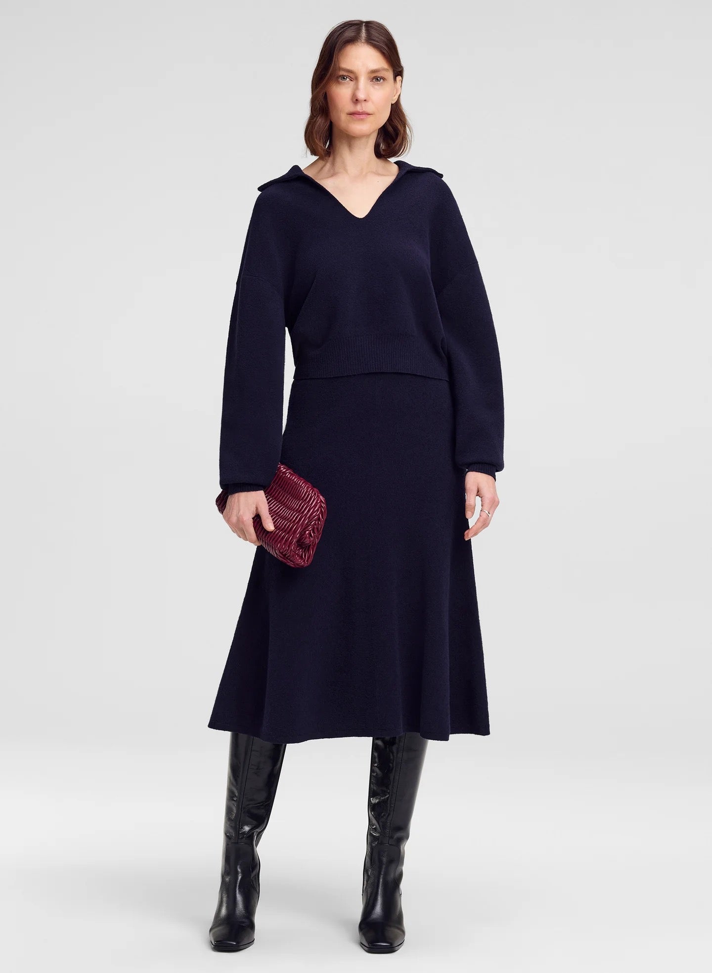 ALC - Women - Navy Flo Boucle Midi Skirt