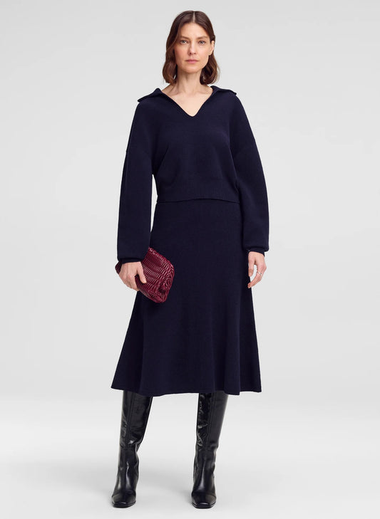 ALC - Women - Navy Flo Boucle Midi Skirt