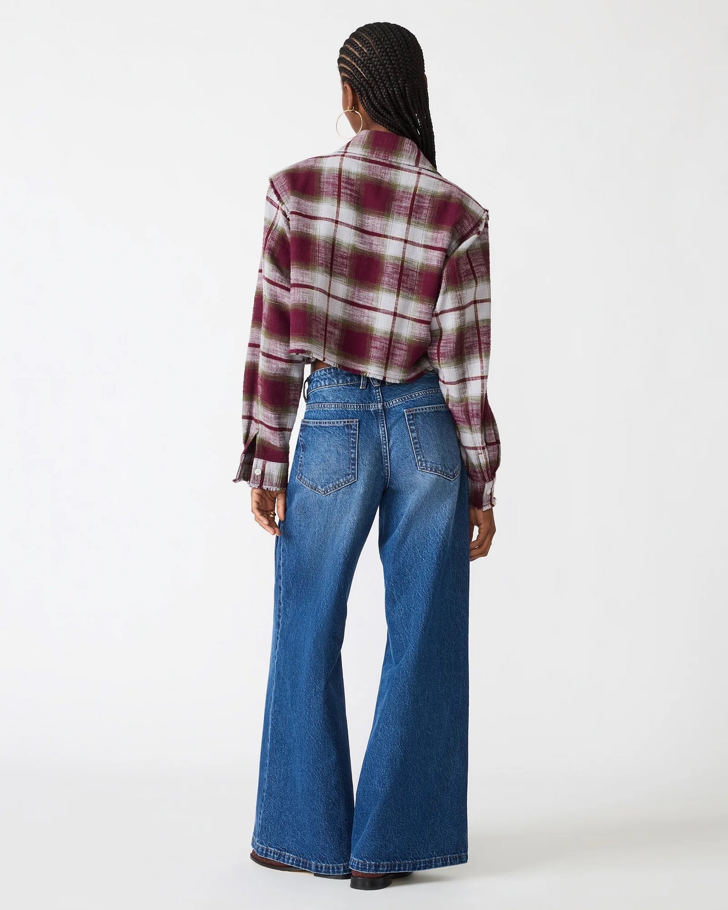 Steve Madden - Women Olive Plaid Marlow Top