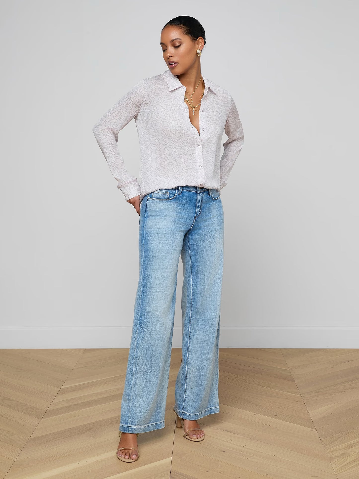 L'AGENCE - Women - Icy Lilac Nina Blouse Linked Geo