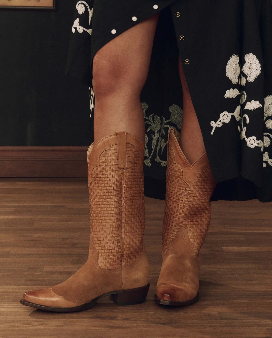 The Great - Women - Basket Weave Cowboy Boot