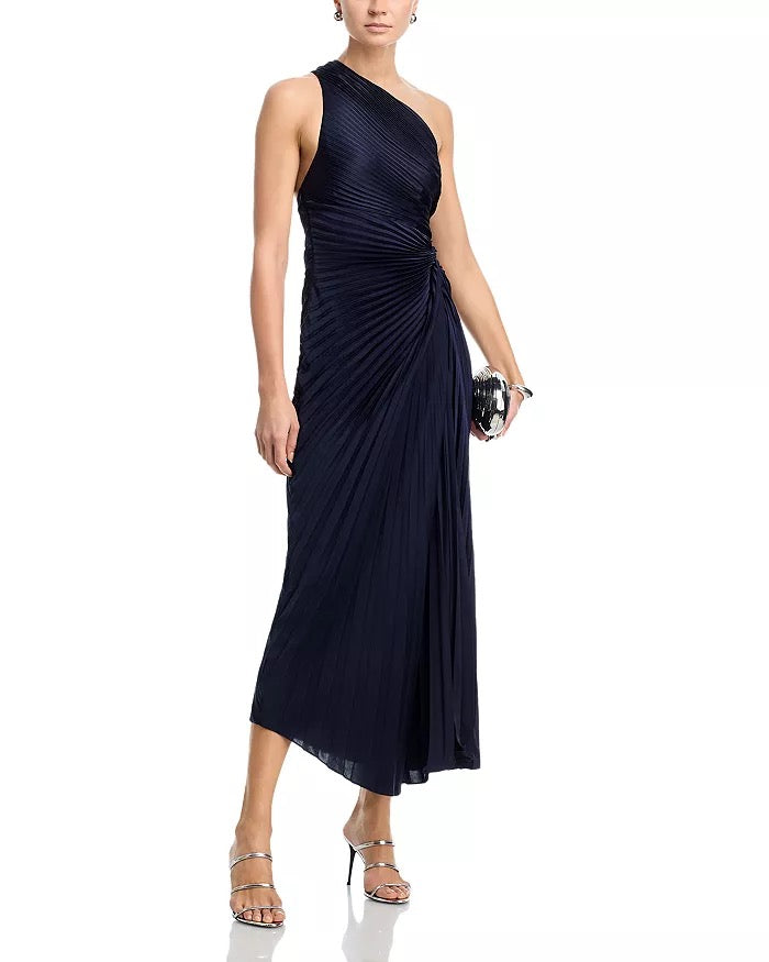 ALC - Women - Night Blue Lara Satin Pleated Midi Dress