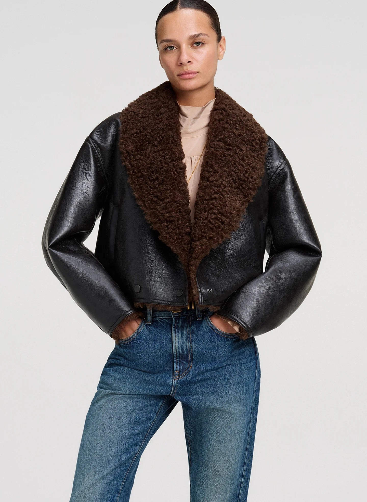 ALC - Women -  Deepest Brown/Pilot Brown Stella Faux Shearling Jacket