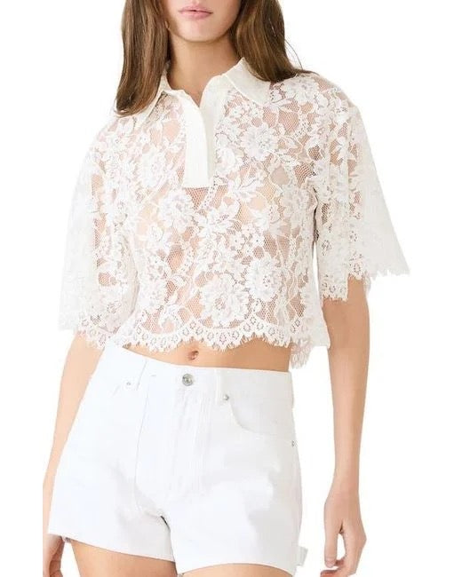 Steve Madden - Women -Antique Floral Lace Monette Top