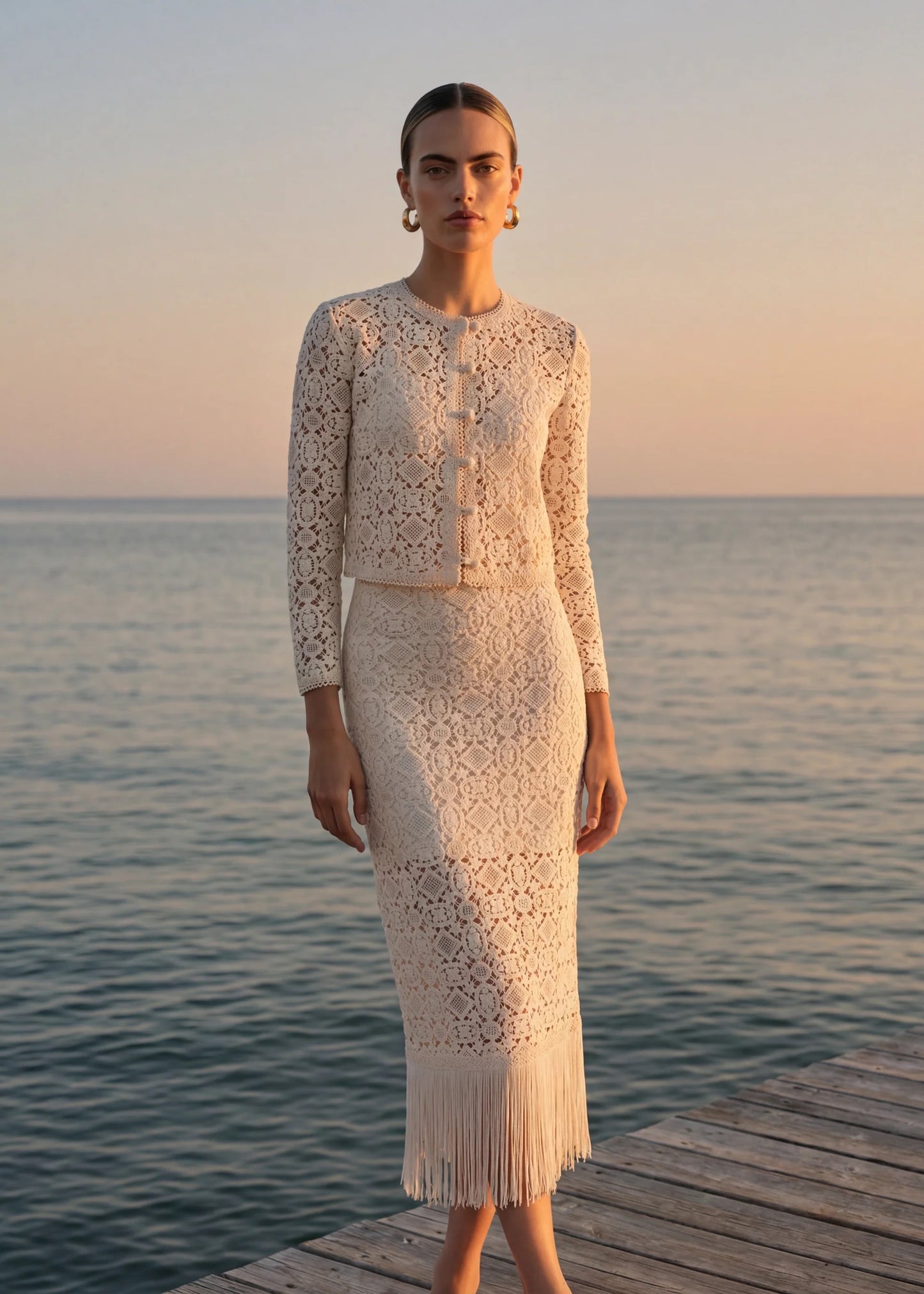Cami NYC - Women - Ceramic Venezia Crochet Midi Skirt
