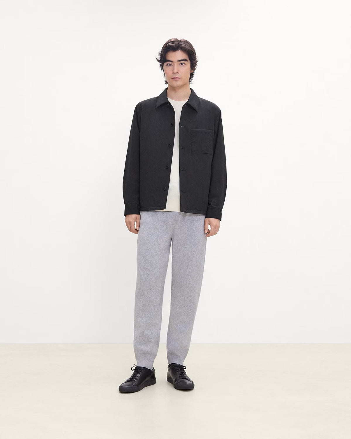 Theory - Men - Black Overshirt in Motion Nylon