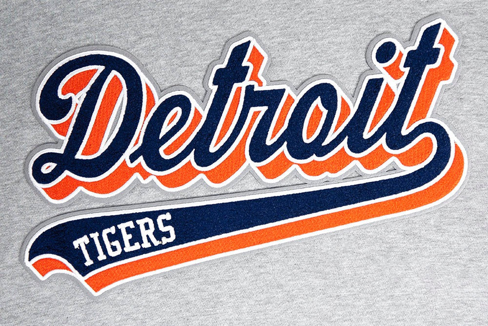 Pro Standard - Men - Grey MLB Detroit Tigers Script Tail RIb Fleece Pullover Hoodie