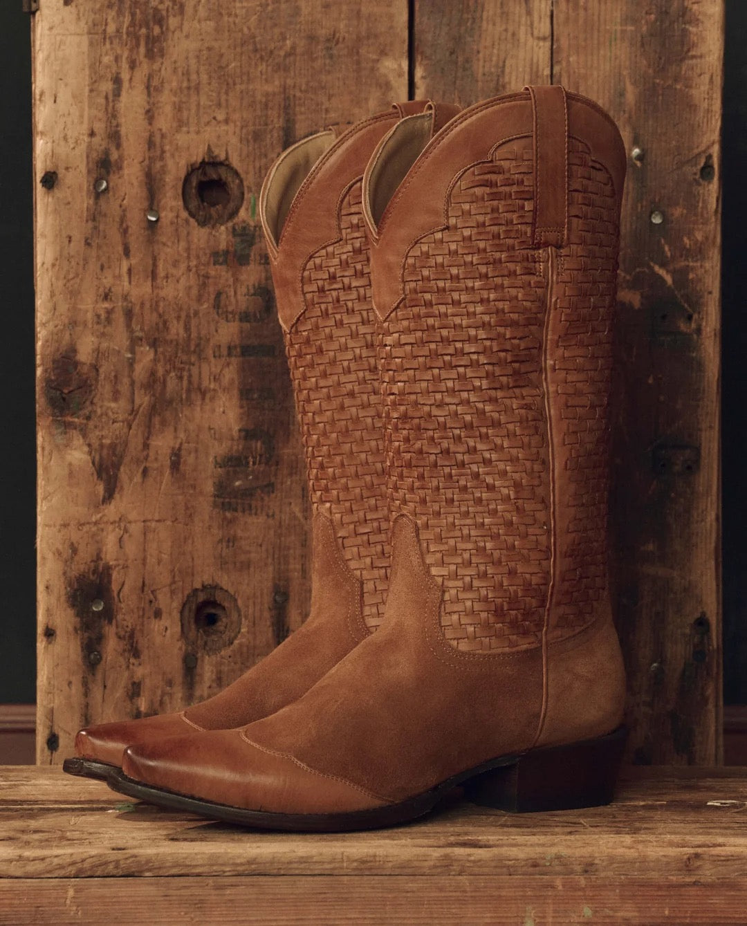 The Great - Women - Basket Weave Cowboy Boot
