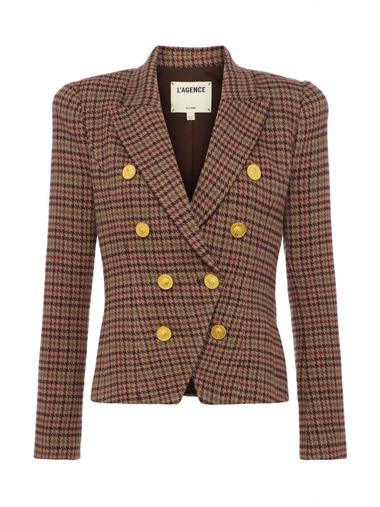 L'AGENCE - Women - Dark Brown Multi Bethany Houndstooth Blazer
