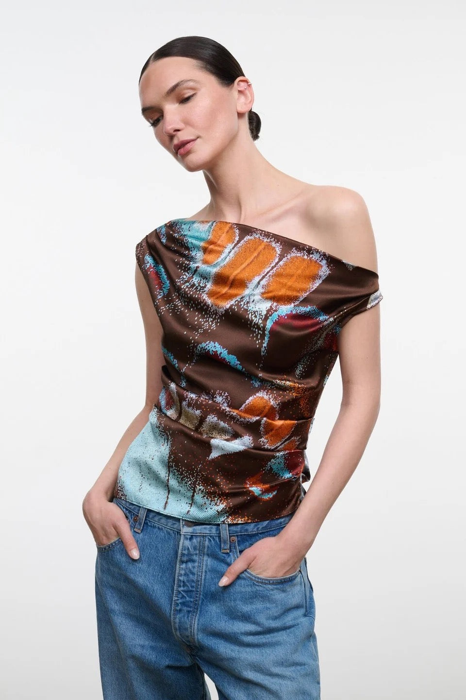 Staud - Women - Butterfly Sky Phare Silk Top