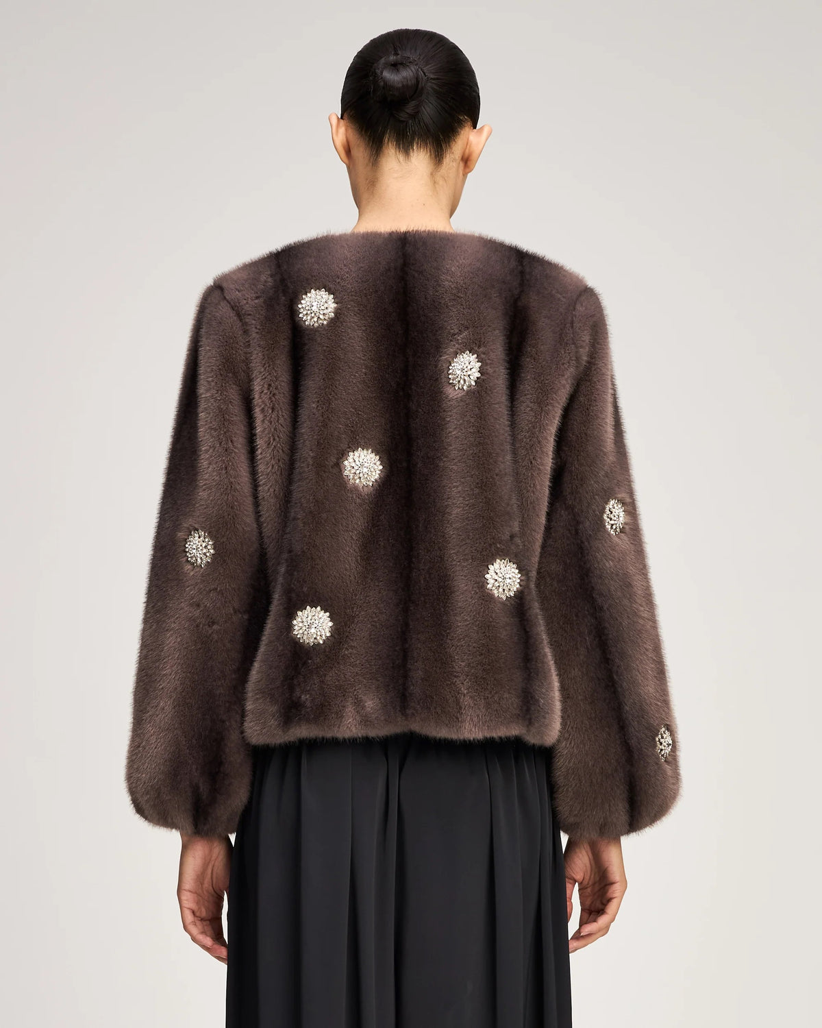 Cinq à Sept - Women - Dusted Oak Rhinestone Dahlia Faux Mink Benson Coat