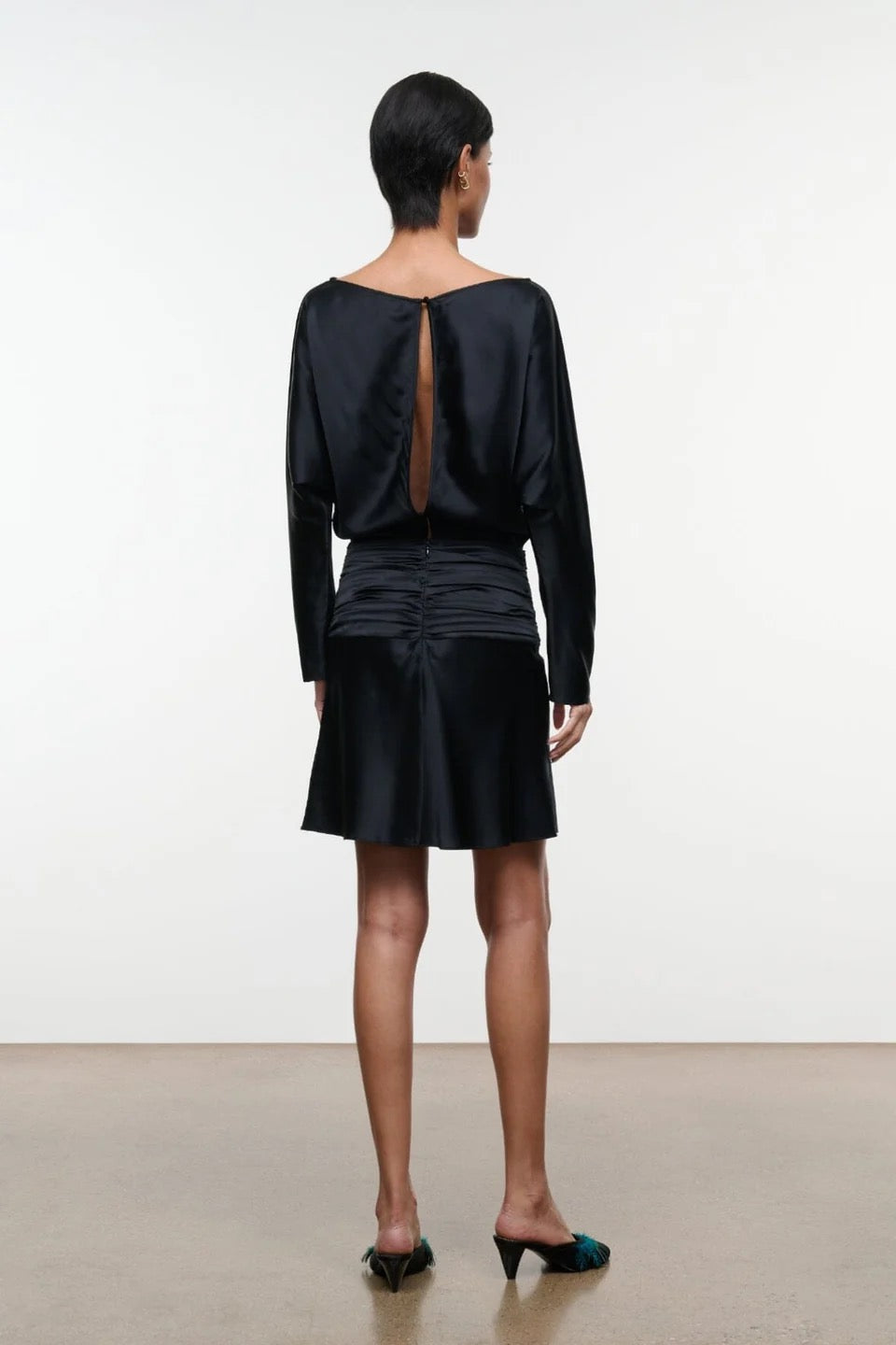 Staud  - Women - Black Freda Silk Mini Dress