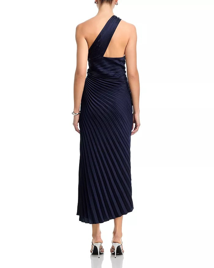 ALC - Women - Night Blue Lara Satin Pleated Midi Dress
