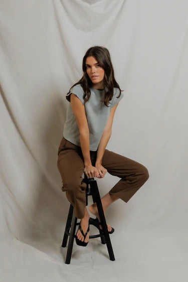 Perfect Wthie Tee - Heather Grey Porter Supima Cotton Short Sleeve Tee
