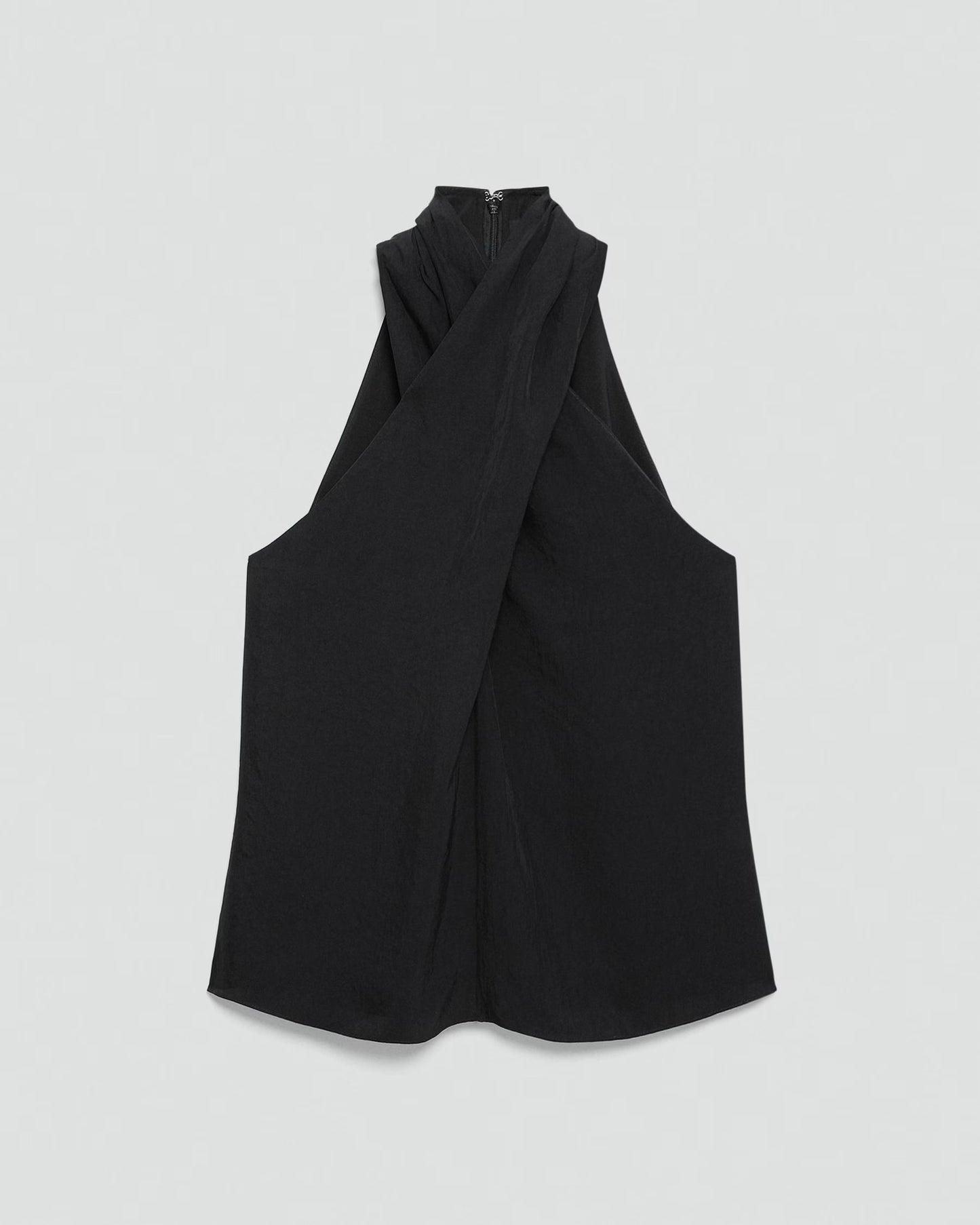 Theory - Women - Black Twisted HalterTop In Washed Twill