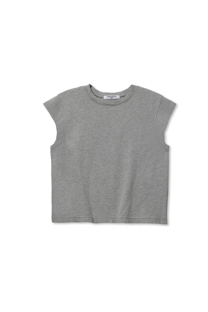 Perfect Wthie Tee - Heather Grey Porter Supima Cotton Short Sleeve Tee