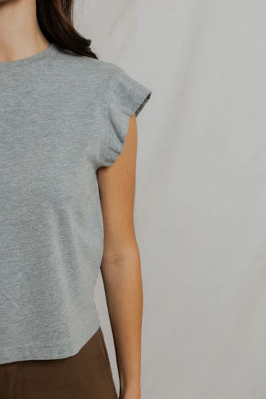 Perfect Wthie Tee - Heather Grey Porter Supima Cotton Short Sleeve Tee