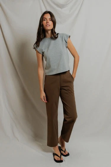 Perfect Wthie Tee - Heather Grey Porter Supima Cotton Short Sleeve Tee