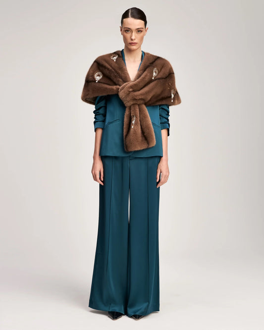 Cinq à Sept - Women - Taupe Pearl Drop Gianella Stole