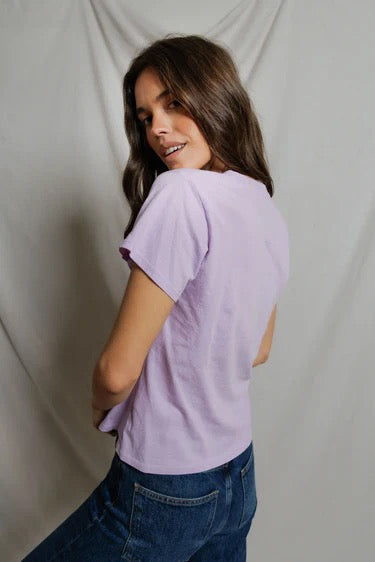 Perfect White Tee - Women - Ultra Violet Hendrix Boxy V Neck Tee