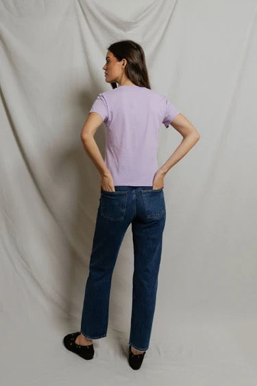 Perfect White Tee - Women - Ultra Violet Hendrix Boxy V Neck Tee