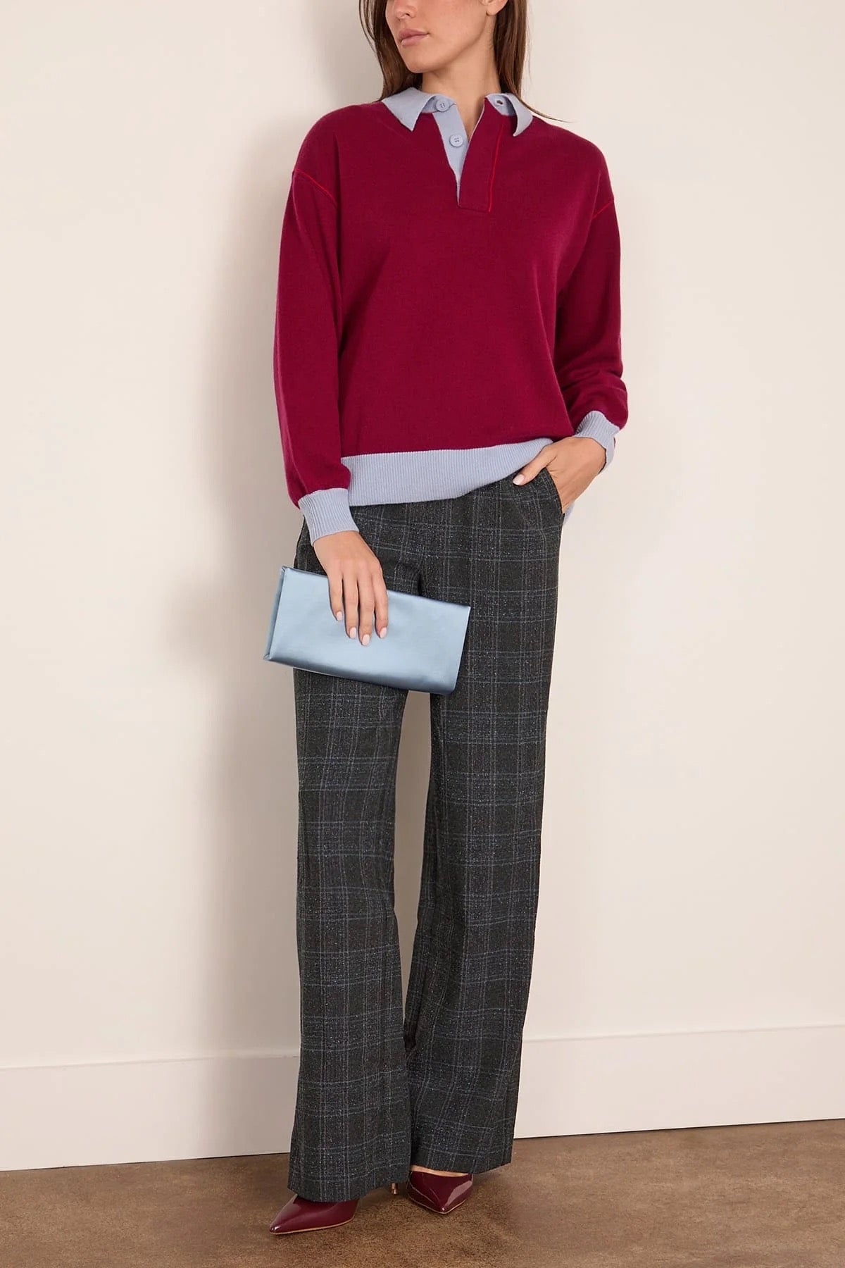 Staud - Women - Ink Blue Plaid Denali Pant