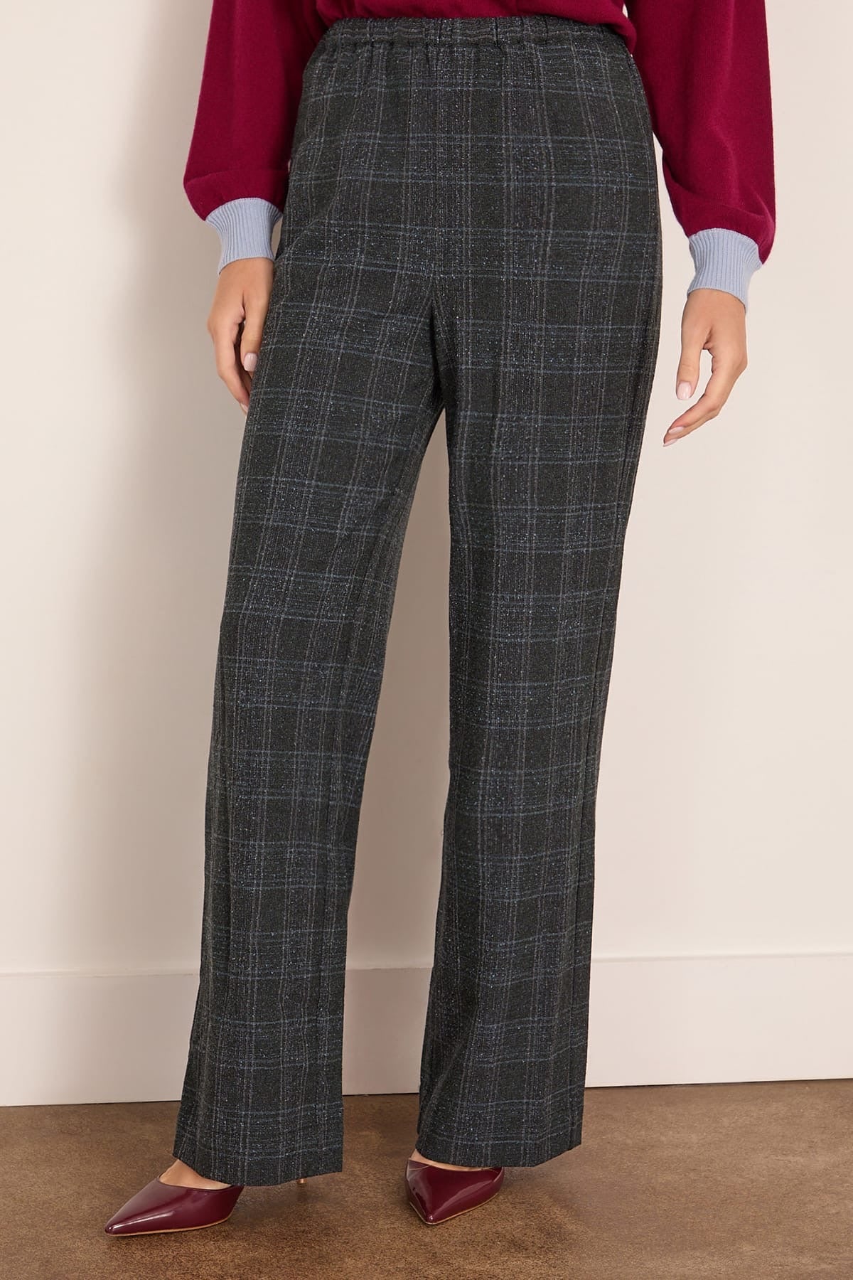 Staud - Women - Ink Blue Plaid Denali Pant