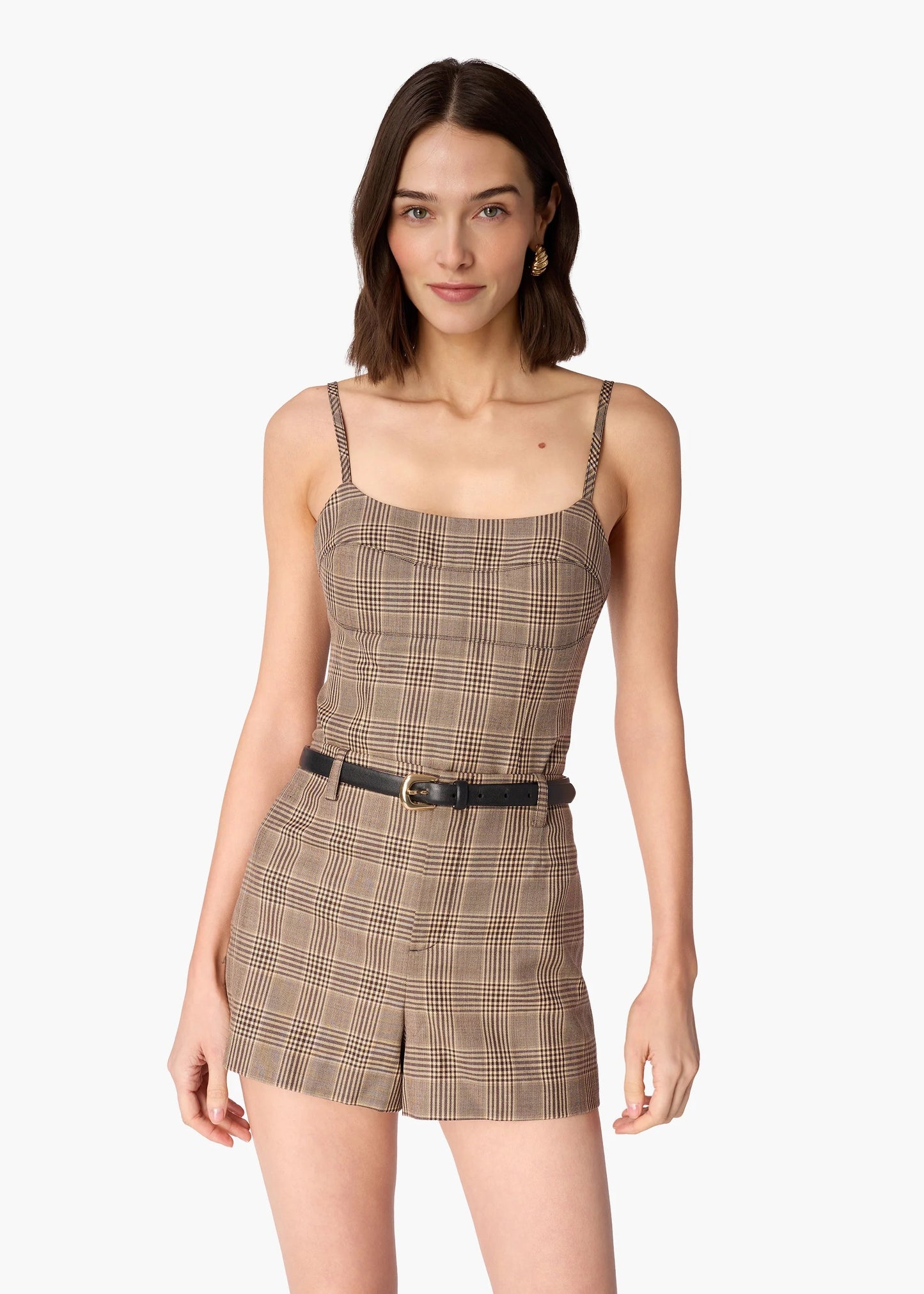 CAMI NYC - Women - Beige Plaid  Shirley Bodysuit