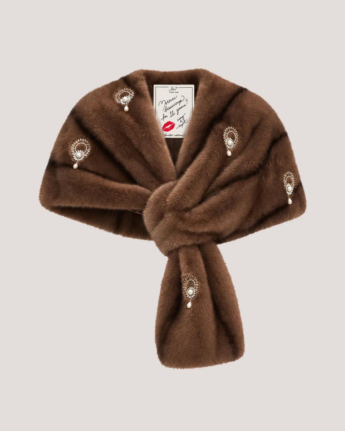 Cinq à Sept - Women - Taupe Pearl Drop Gianella Stole