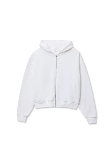 Perfect White Tee - Women - White Sean Crop Zip Hoodie