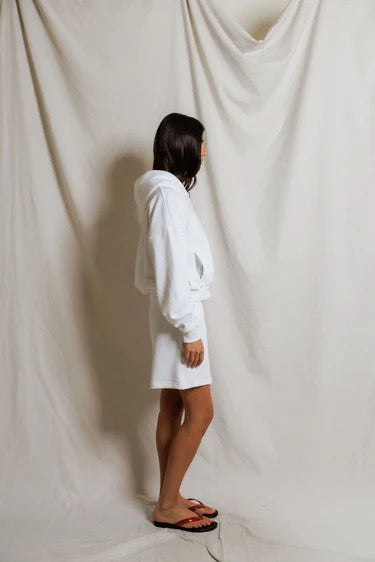 Perfect White Tee - Women - White Sean Crop Zip Hoodie