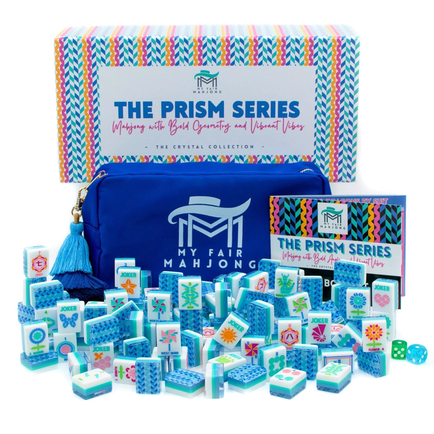 My Fair Mahjong - Blue  Crystal Prism Mahjong with Bold Angles and Vibrant Vibes