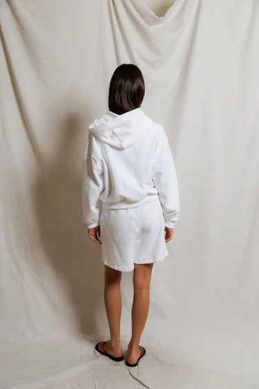 Perfect White Tee - Women - White Sean Crop Zip Hoodie