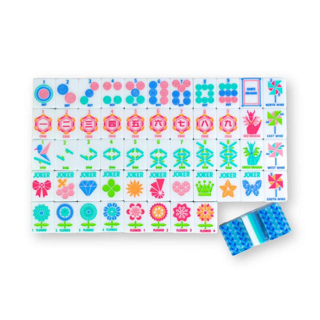 My Fair Mahjong - Blue  Crystal Prism Mahjong with Bold Angles and Vibrant Vibes