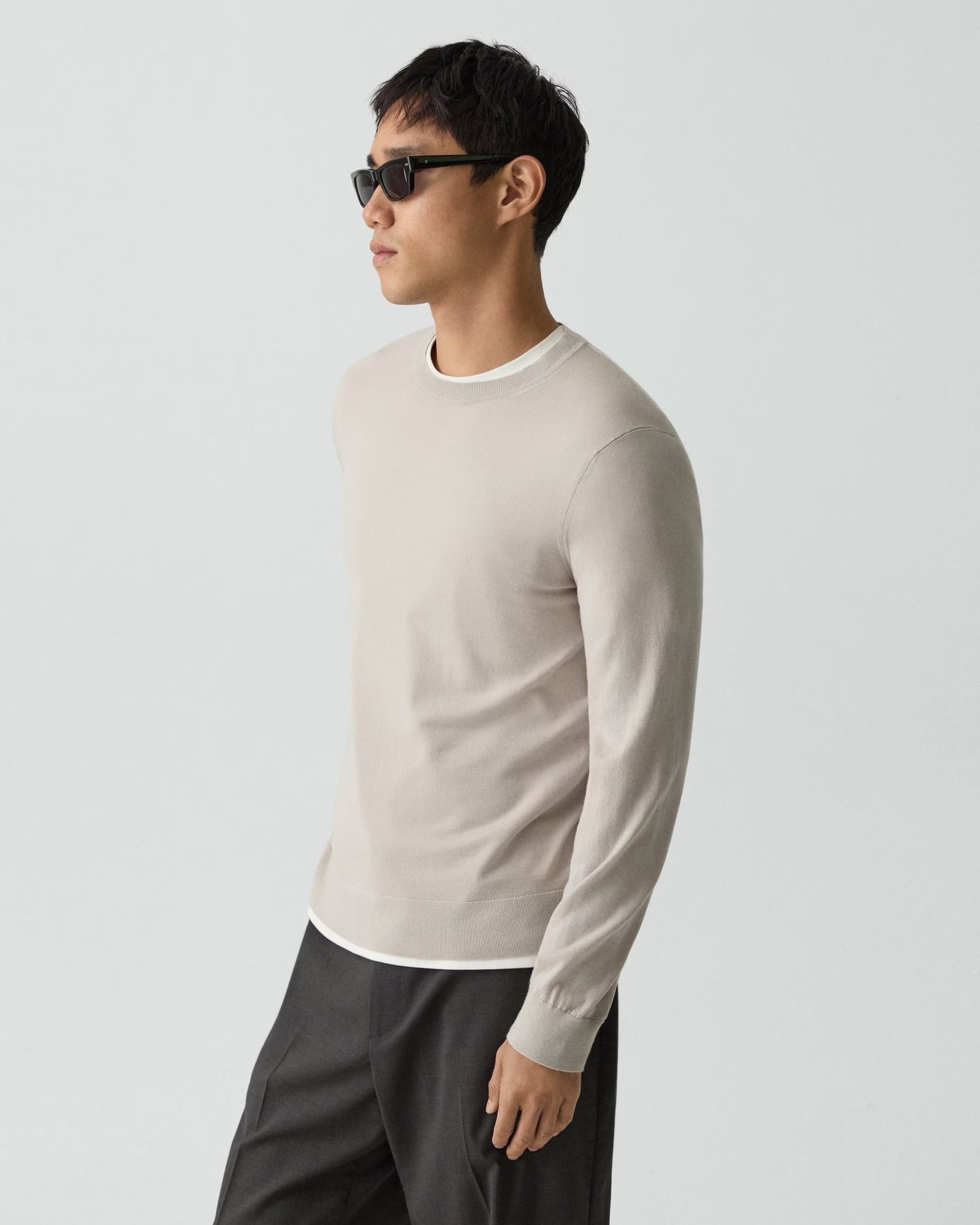 Theory - Men - Silver Cloud Crewneck Sweater in Regal Wool