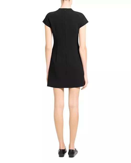 Theory - Women - Black Raglan Mock Neck Shift Minidress
