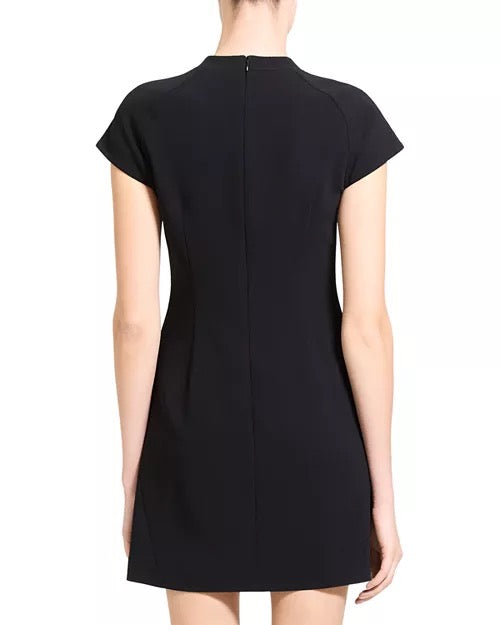 Theory - Women - Black Raglan Mock Neck Shift Minidress