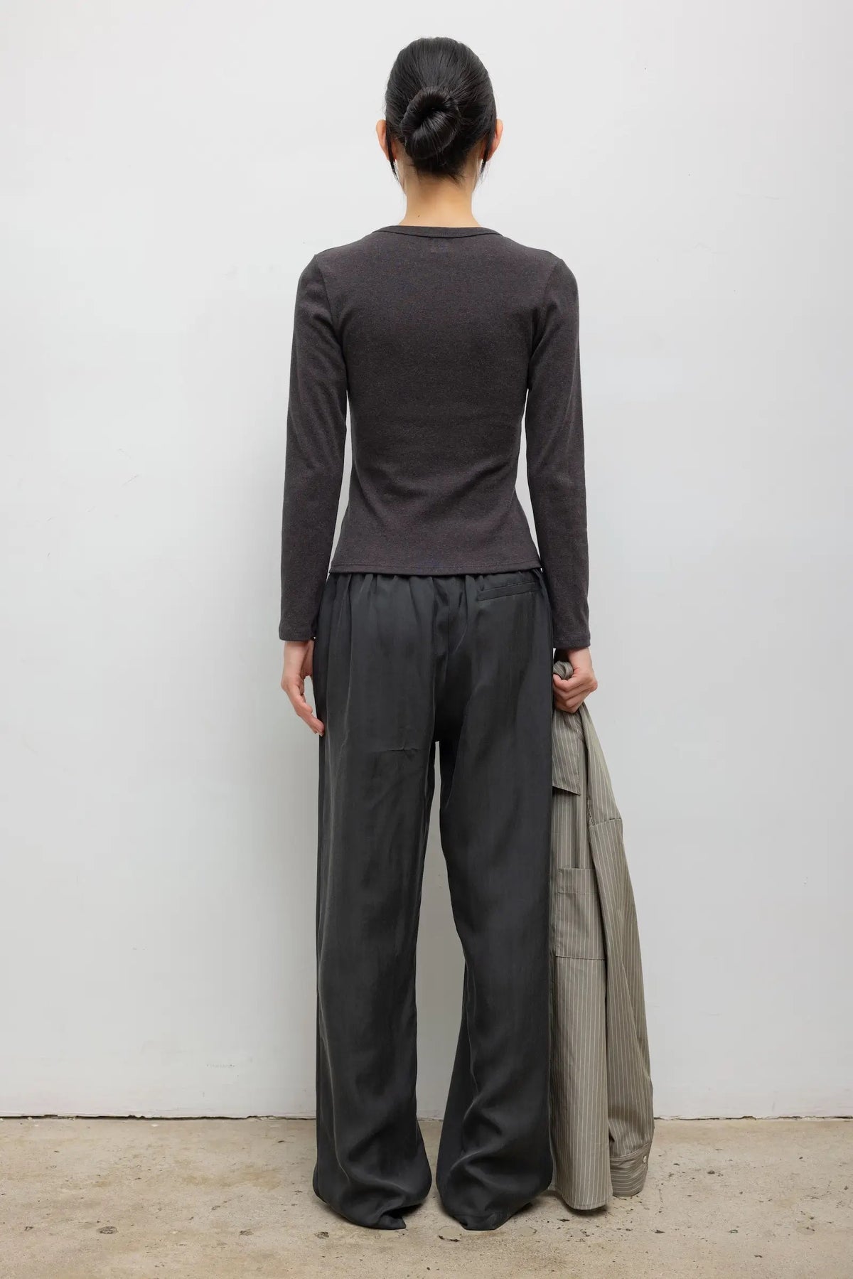 Leset - Women - Hickory Melange Nando Slim Fit  Long Sleeve
