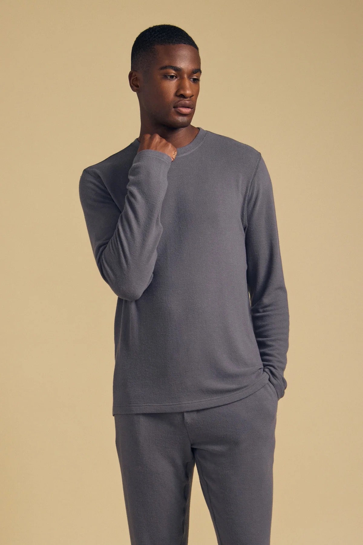 Velvet By Graham & Spencer - Men Graphite Redden Crew Pullover