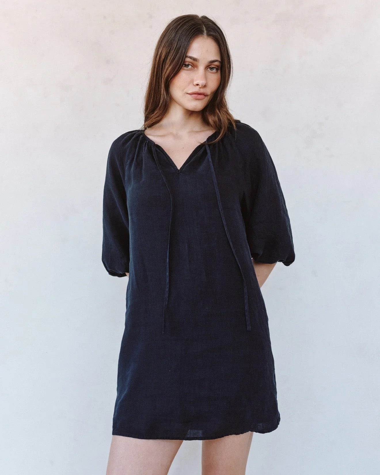 Bella Dahl - Women - Black Pullover Puff Sleeve Dress