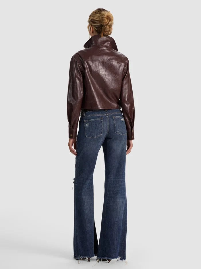 Alice + Olivia - Women - Dark Chocolate Funnel Neck Parka