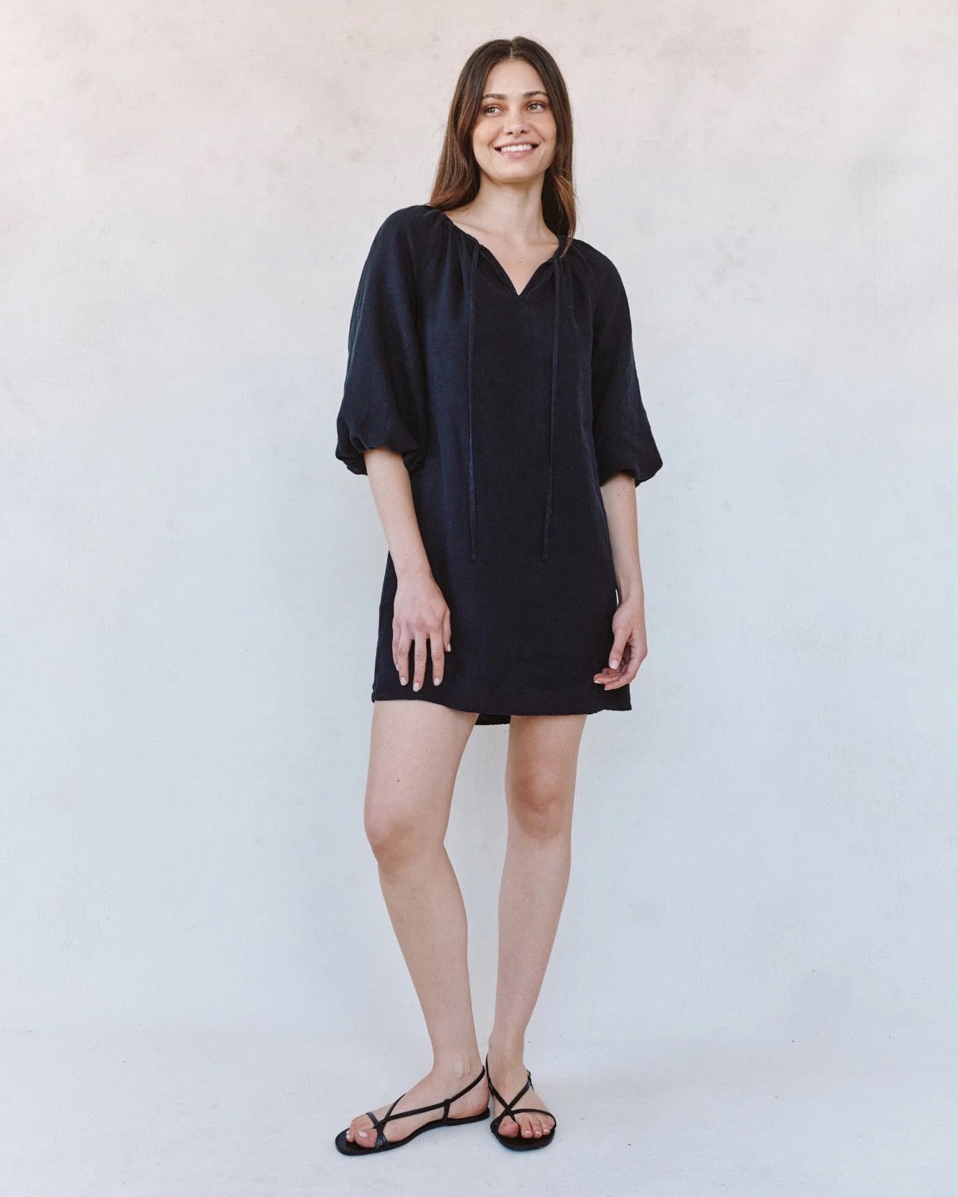 Bella Dahl - Women - Black Pullover Puff Sleeve Dress