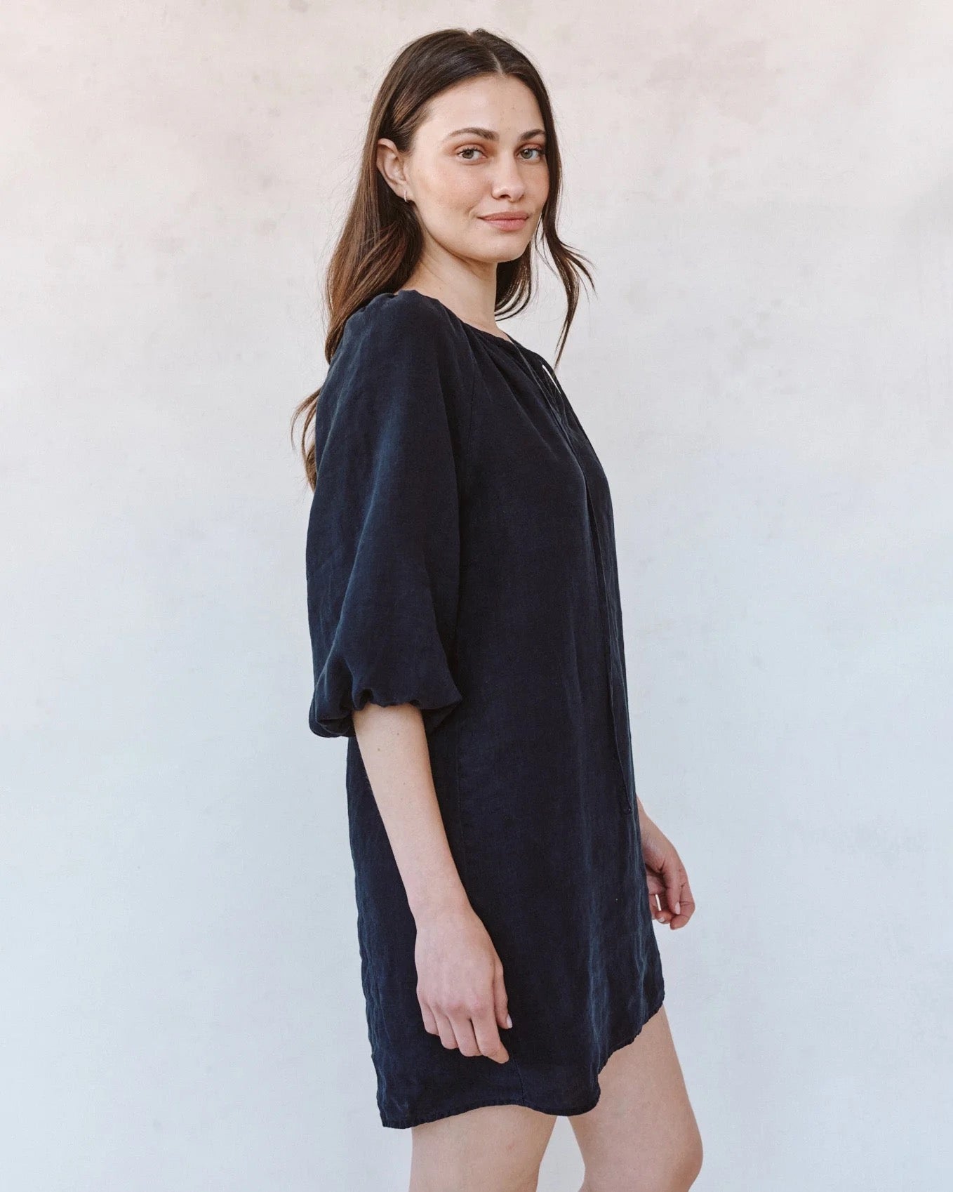 Bella Dahl - Women - Black Pullover Puff Sleeve Dress