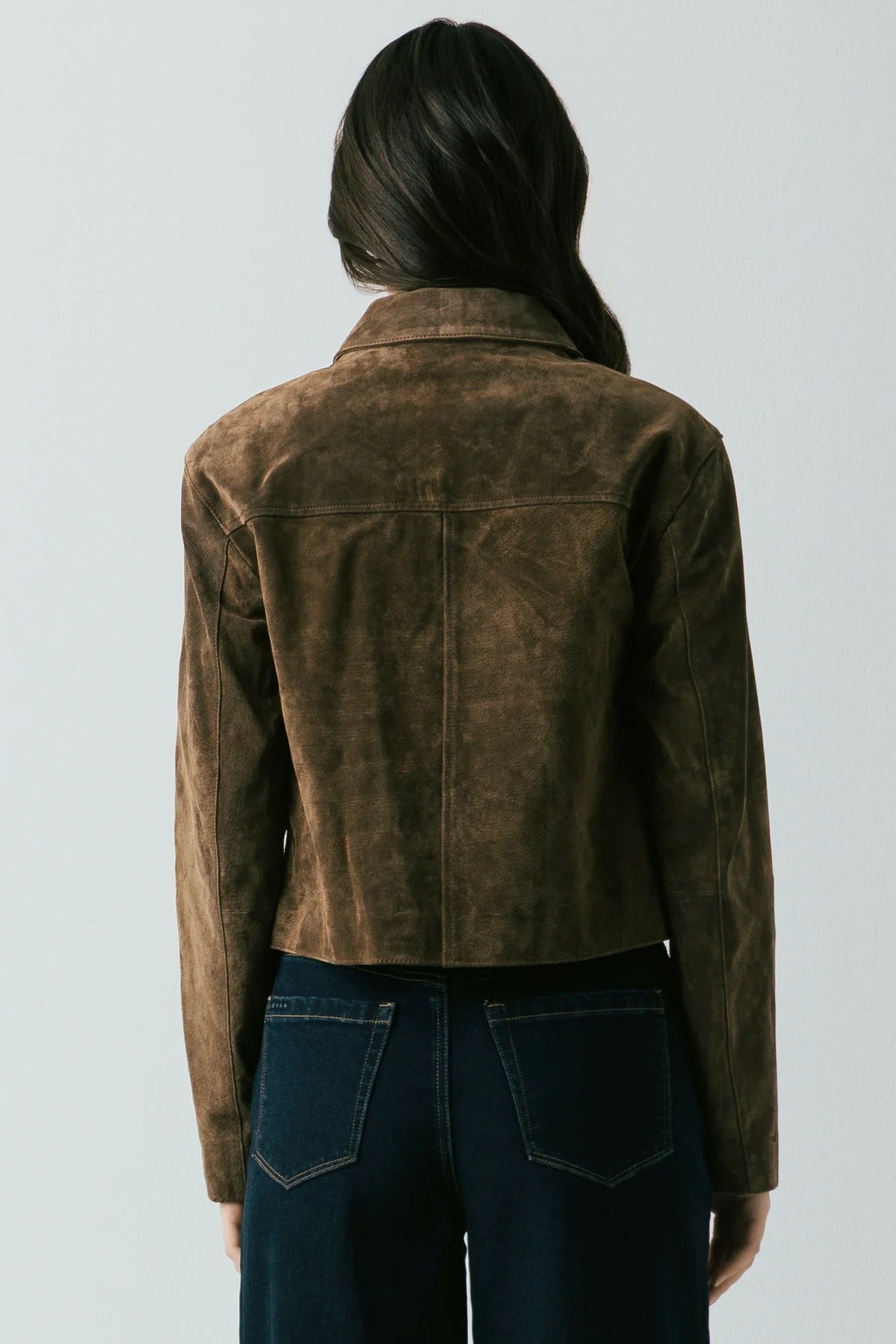 Blank NYC - Women Black Coffee Suede Crop Jacket