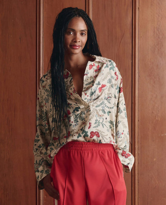 THE GREAT - Women- Floating Butterfly Meadow Henley Top