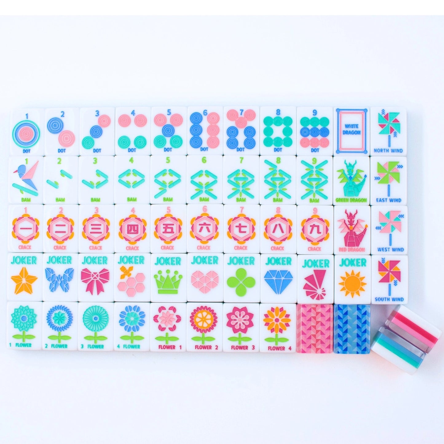 My Fair Mahjong - Pink Crystal Prism Mahjong with Bold Angles and Vibrant Vibes