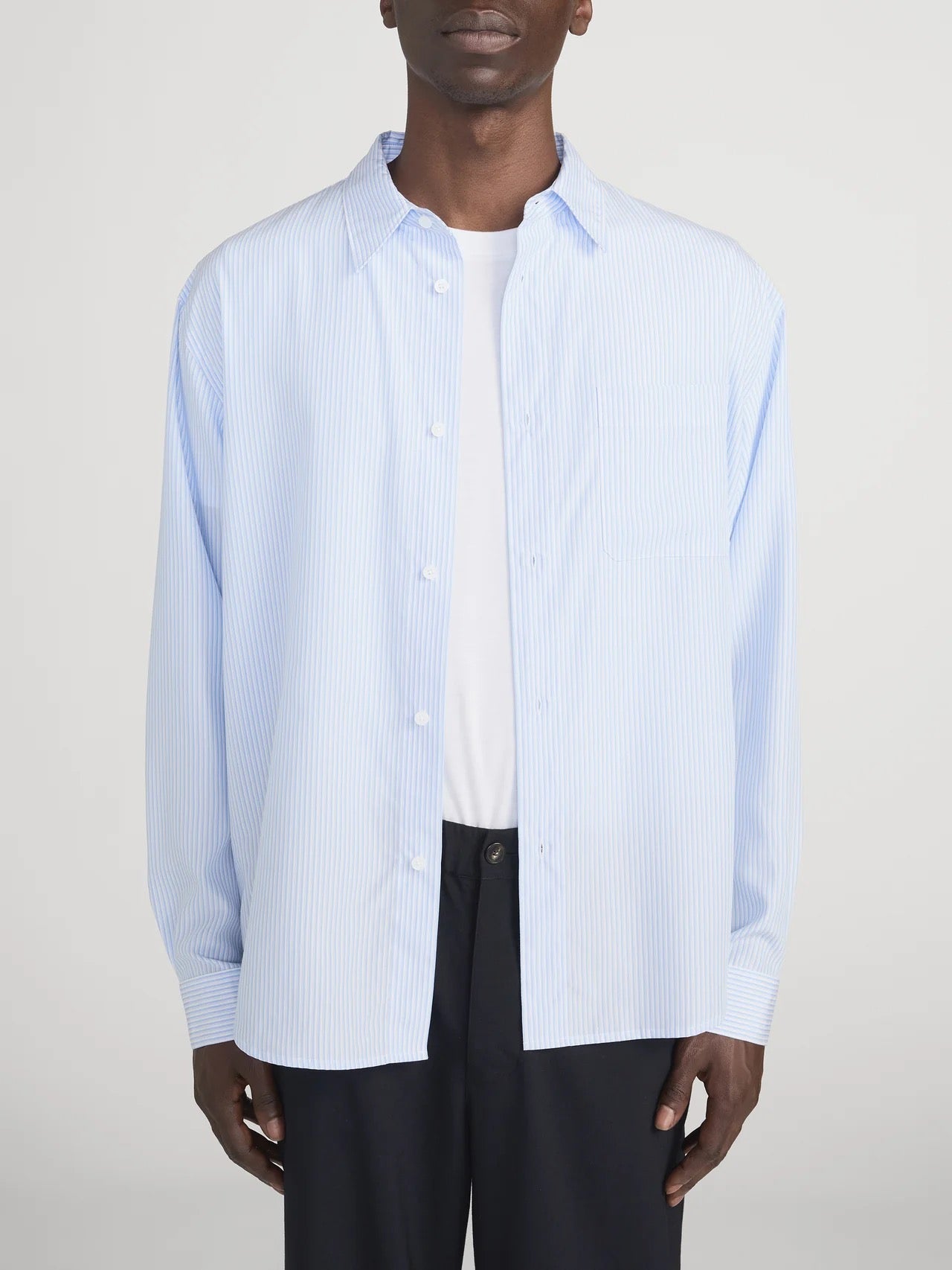 Frame - Men - Blue Stripe Relaxed Shirt