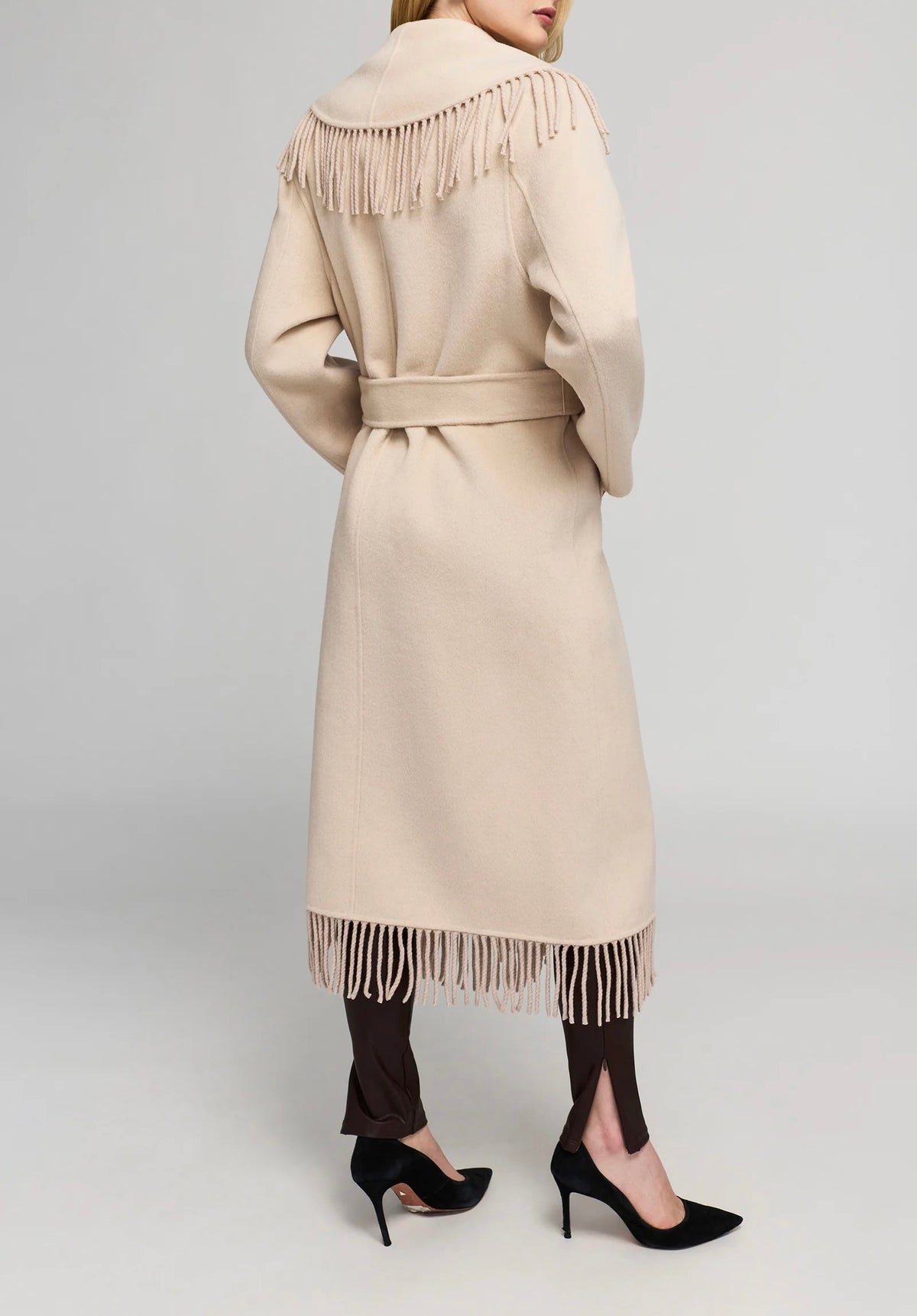 Generation Love - Women - Soft Beige Jenny Fringe Wool Coat
