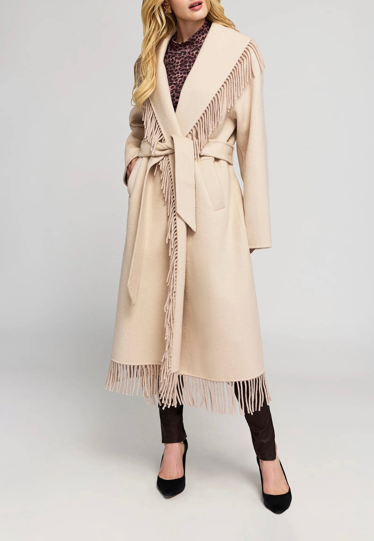 Generation Love - Women - Soft Beige Jenny Fringe Wool Coat